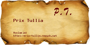 Prix Tullia névjegykártya